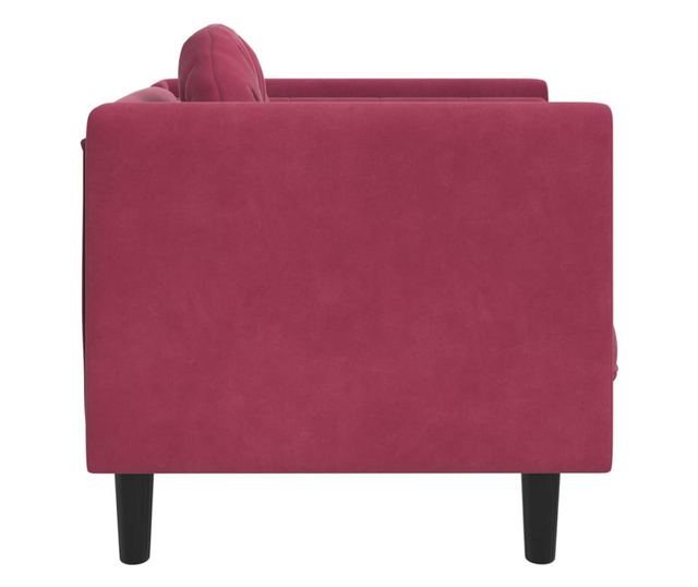 bordó bársony fotel párnával