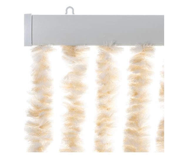 bézs és fehér zsenília rovarfüggöny 90 x 220 cm