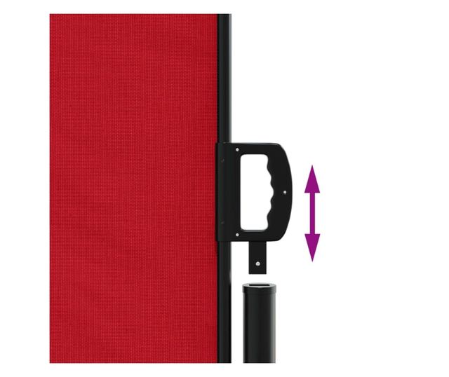 piros behúzható oldalsó napellenző 220 x 1000 cm