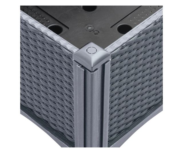 szürke PP rácsos kerti ültetőláda 40 x 40 x 142 cm