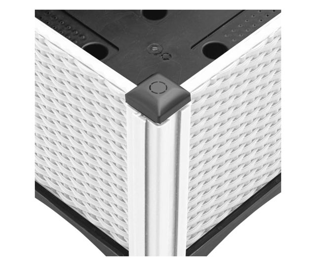 fehér PP rácsos kerti ültetőláda 160 x 120 x 42 cm