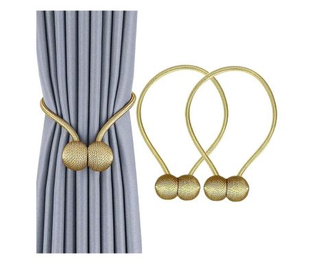 Bratara magnetica de prindere perdele/draperii, model GOLDEN BALLS