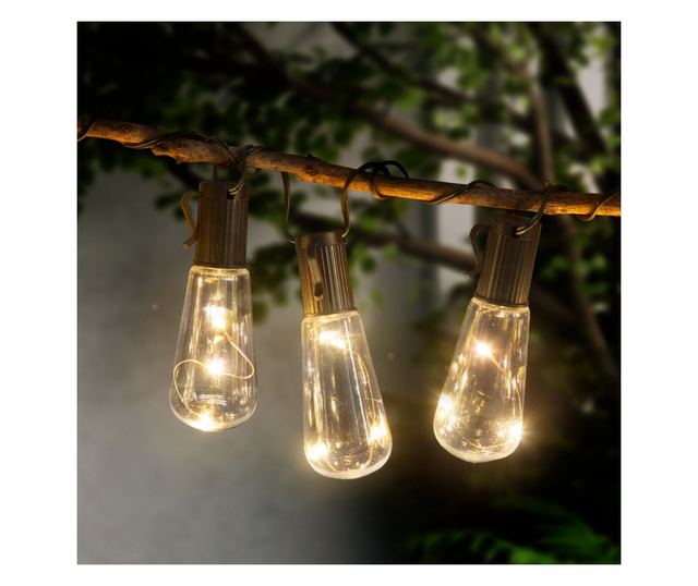 Sir lumini solare cu LED - model bec - 30 LED-uri - 180 cm