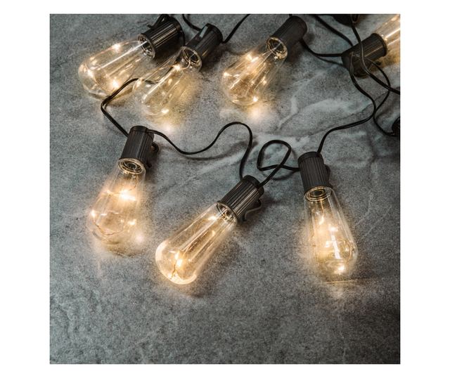 Sir lumini solare cu LED - model bec - 30 LED-uri - 180 cm