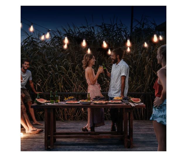 Sir lumini solare cu LED - model bec - 30 LED-uri - 180 cm