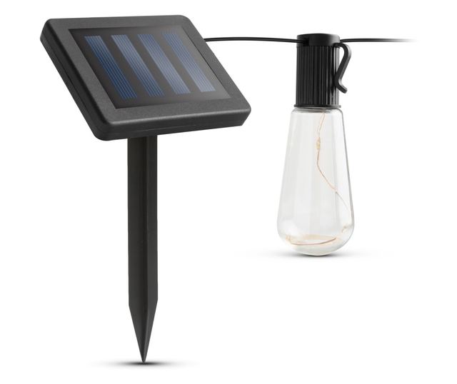 Sir lumini solare cu LED - model bec - 30 LED-uri - 180 cm