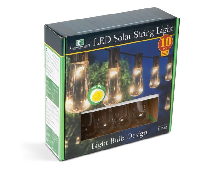 Sir lumini solare cu LED - model bec - 30 LED-uri - 180 cm
