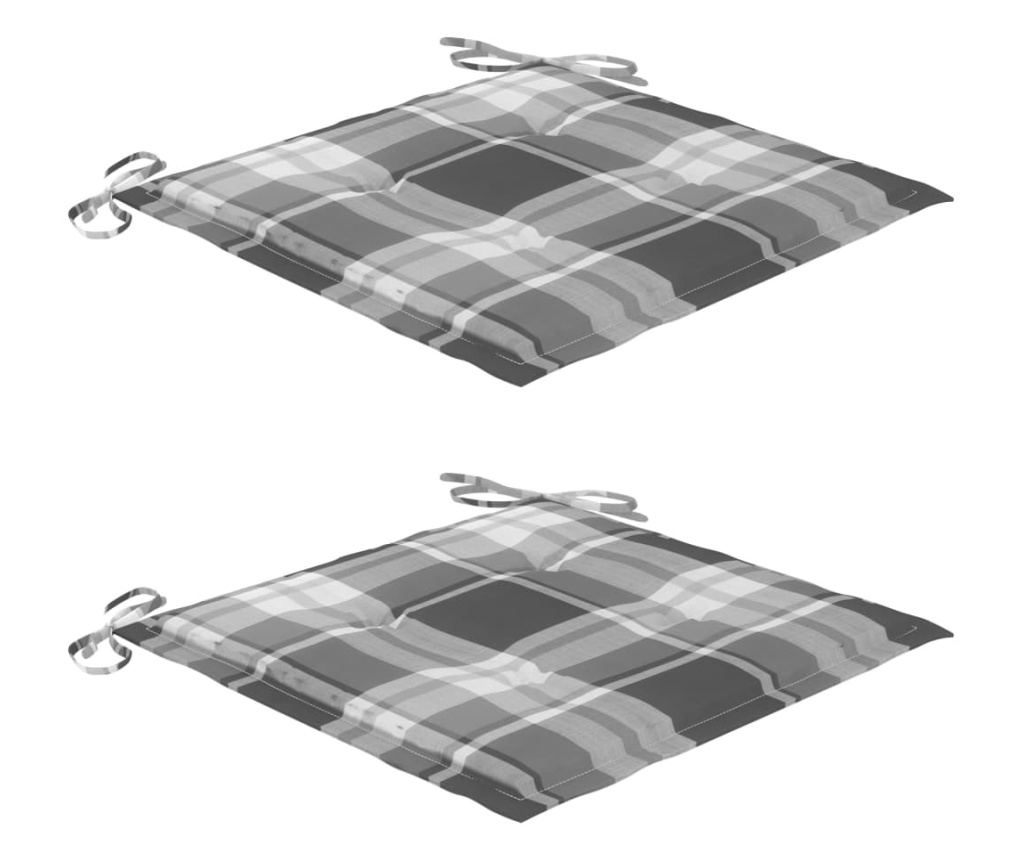 Градински столове с възглавници, 2 бр., Масивно дърво тиково дърво - 6