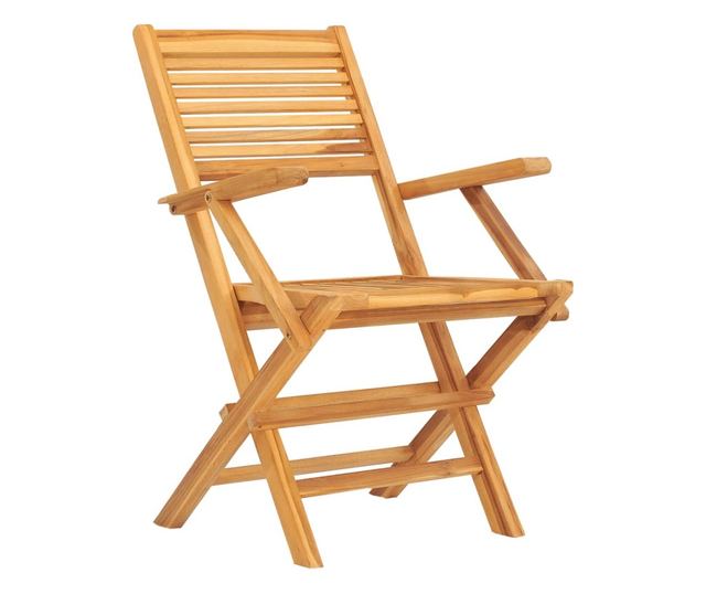 Градински комплект маса, масивно тиково дърво, 5 части