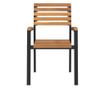 Градински столове за подреждане, 4 бр., масивна акациева дървесина и метал thumbnail 4