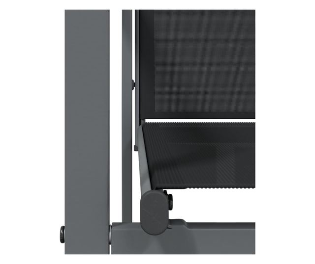 Градински комплект мебели, 5 части, Черен, Текстилен и Стоманен