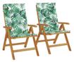 Сгъваеми градински столове с възглавници, 2 бр., Масивно тиково дърво thumbnail 2