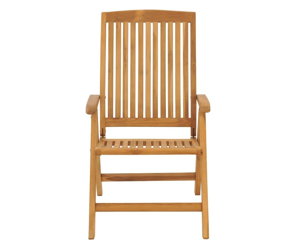 Сгъваеми градински столове с възглавници, 2 бр., Масивно тиково дърво - 5