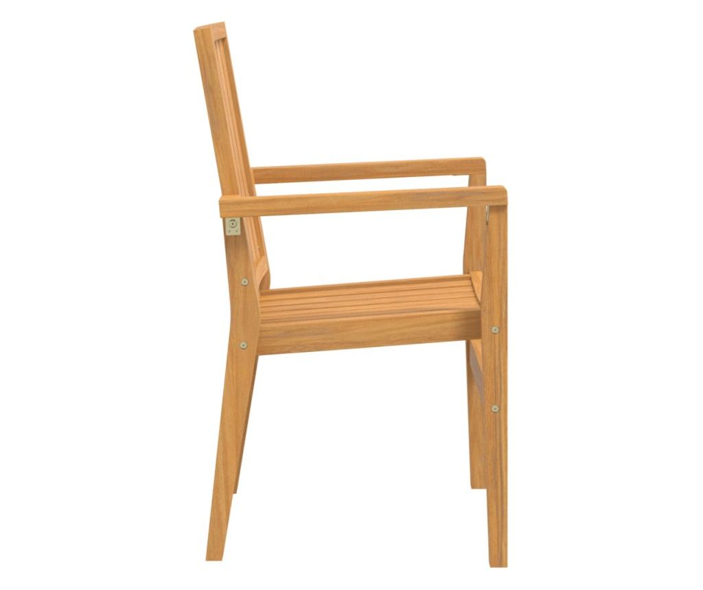 Комплект градински мебели, масивна тикова дървесина, 5 части - 6