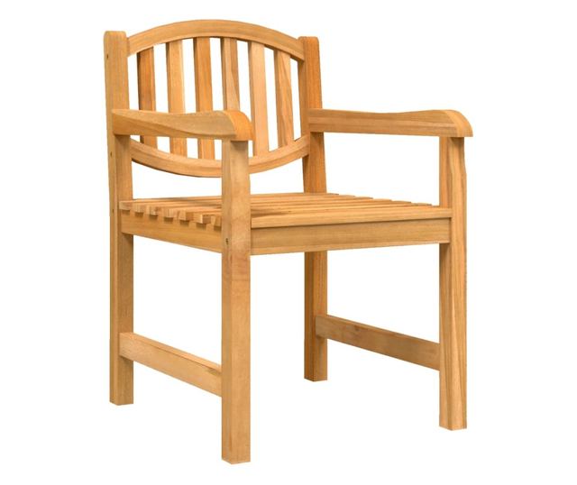 Градински комплект маса, масивно тиково дърво, 5 части