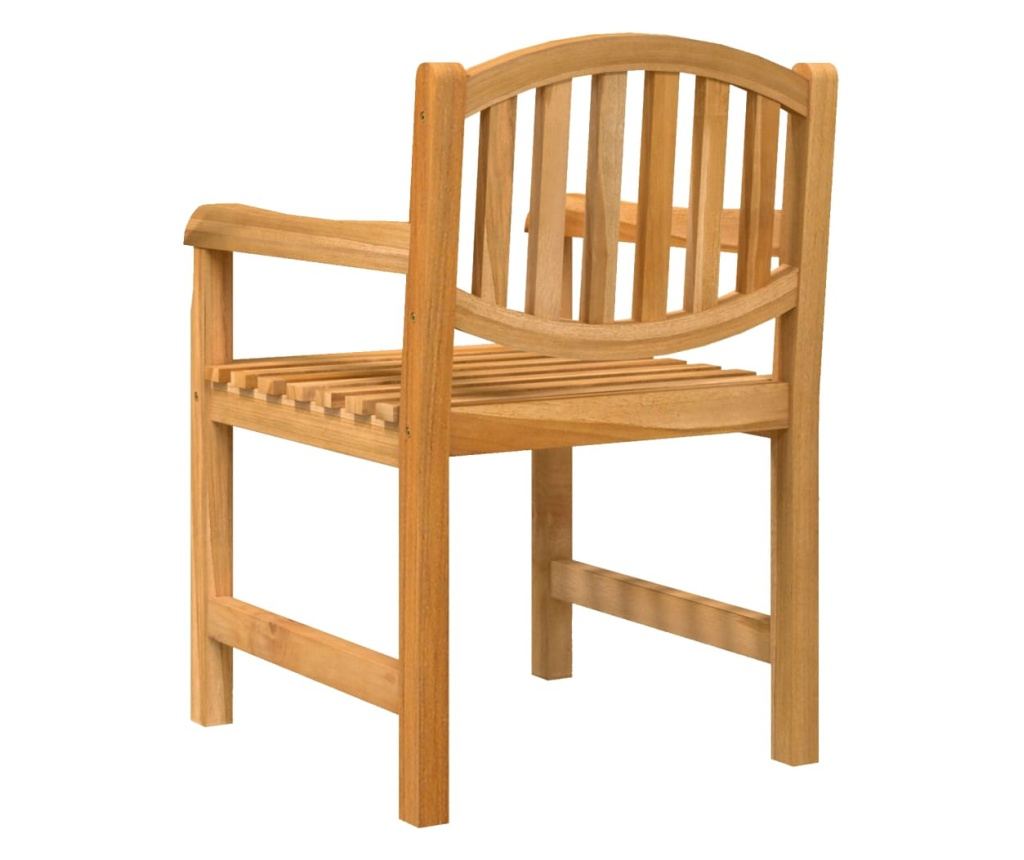 Комплект градински мебели, масивна тикова дървесина, 5 части - 7