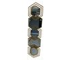 Oglinda decorativa Shape, 5 hexagoane, rama din metal, 126x30cm, Aurie