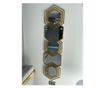 Oglinda decorativa Shape, 5 hexagoane, rama din metal, 126x30cm, Aurie