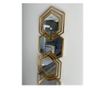Oglinda decorativa Shape, 5 hexagoane, rama din metal, 126x30cm, Aurie