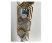 Oglinda decorativa Shape, 5 hexagoane, rama din metal, 126x30cm, Aurie