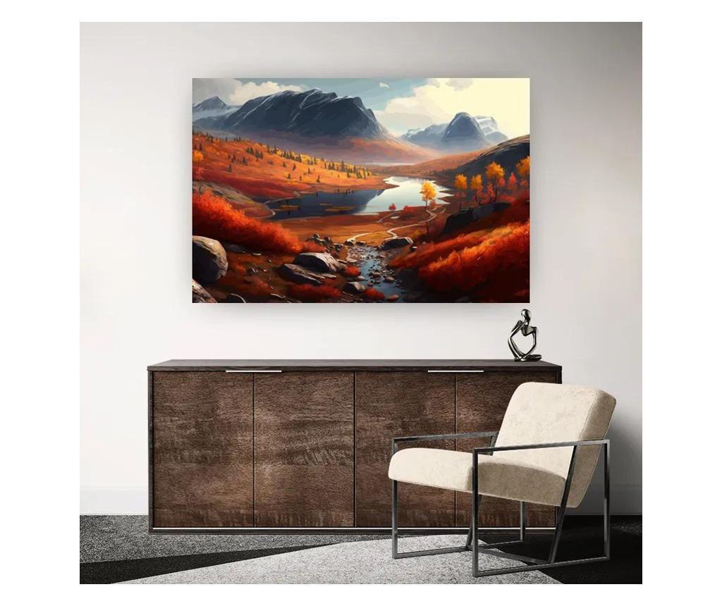 Vászonkép, Autumn Field Lake, 40x60 cm - 2
