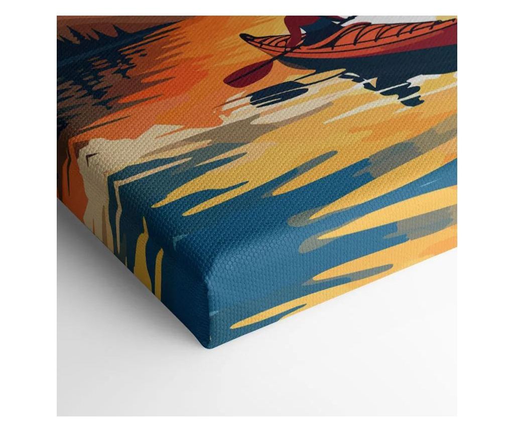 Vászonkép, Boat Sunset Woman, 90x140 cm - 4