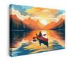 Vászonkép, Boat Sunset Woman, 90x140 cm thumbnail 1