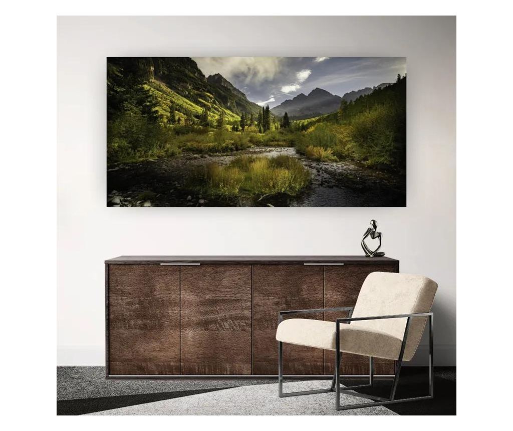 Vászonkép, Cloudy Lake, 80x160 cm - 2