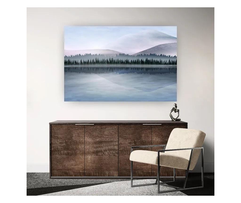 Vászonkép, Grey Lake Trees, 80x120 cm - 2