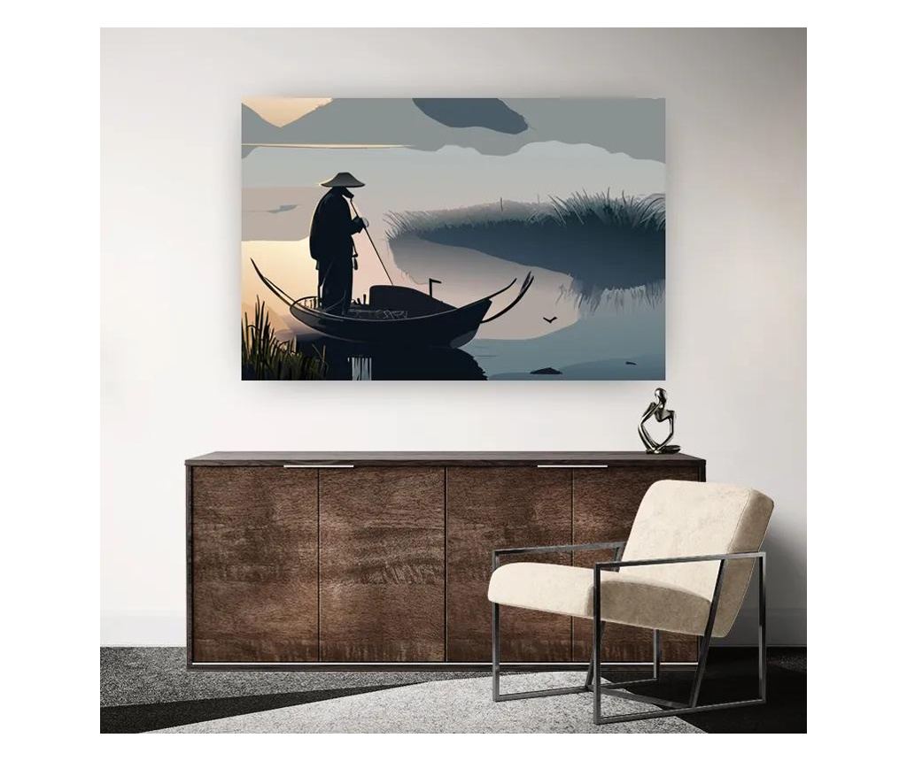 Vászonkép, Japan Lake Man, 70x100 cm - 2