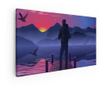 Vászonkép, Lake Pink Night, 80x160 cm thumbnail 1