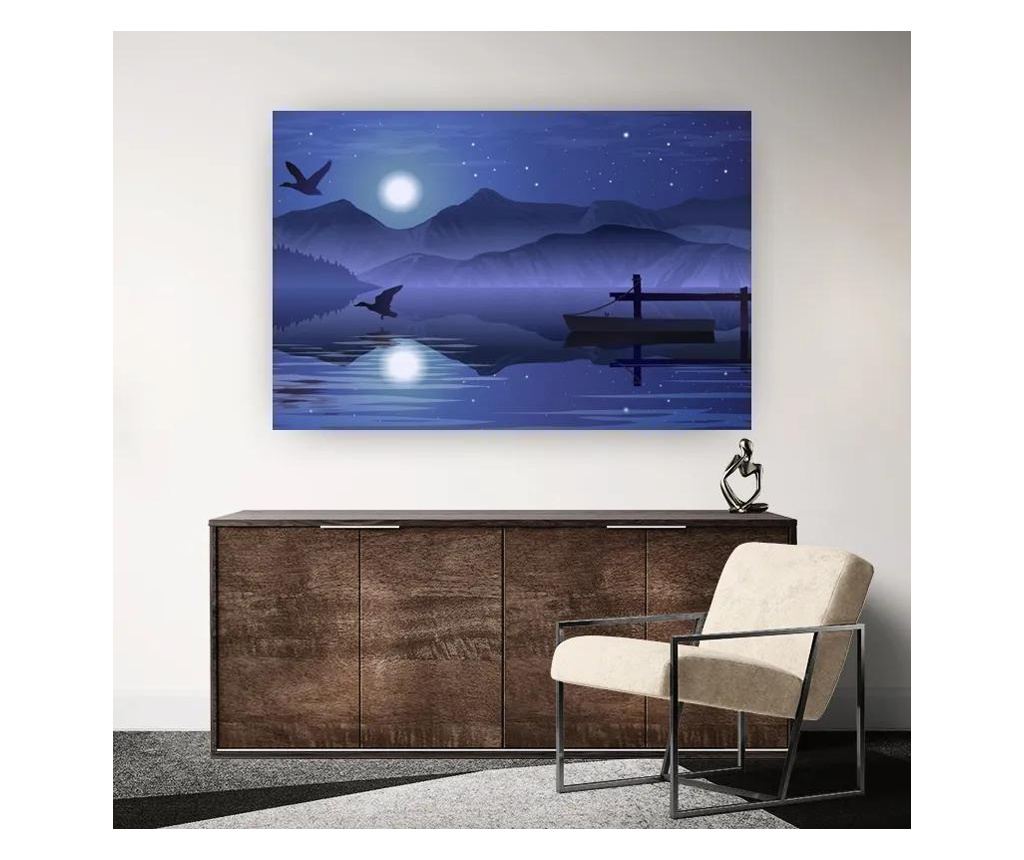 Vászonkép, Lake Purple Night, 90x140 cm - 2