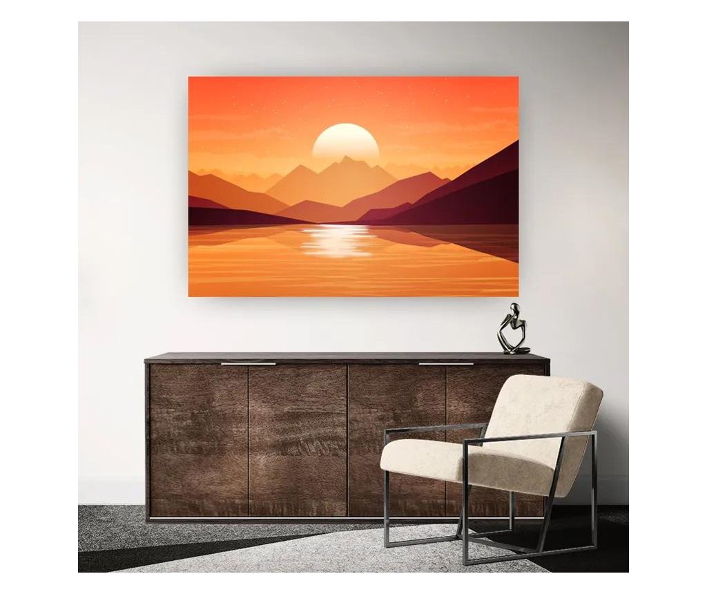 Vászonkép, Orange Mountain Lake, 80x120 cm - 2