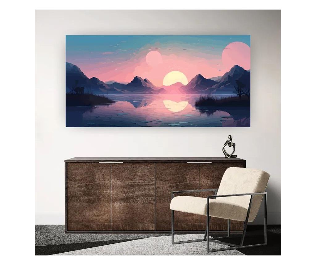 Vászonkép, Pink Light Lake, 80x160 cm - 2