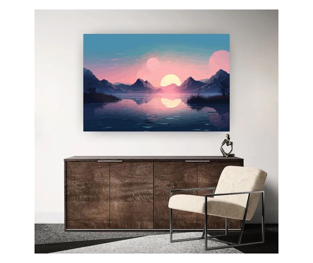 Vászonkép, Pink Light Lake, 90x140 cm - 2