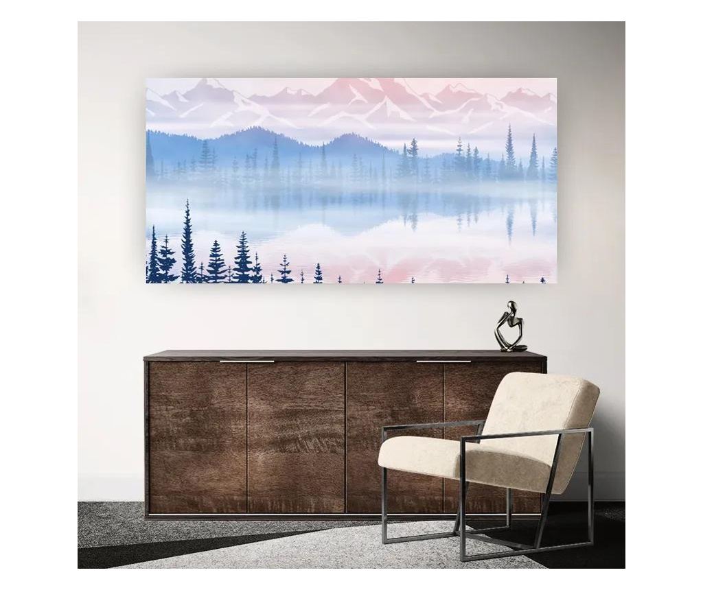Vászonkép, Pink Mountain Lake, 60x120 cm - 2