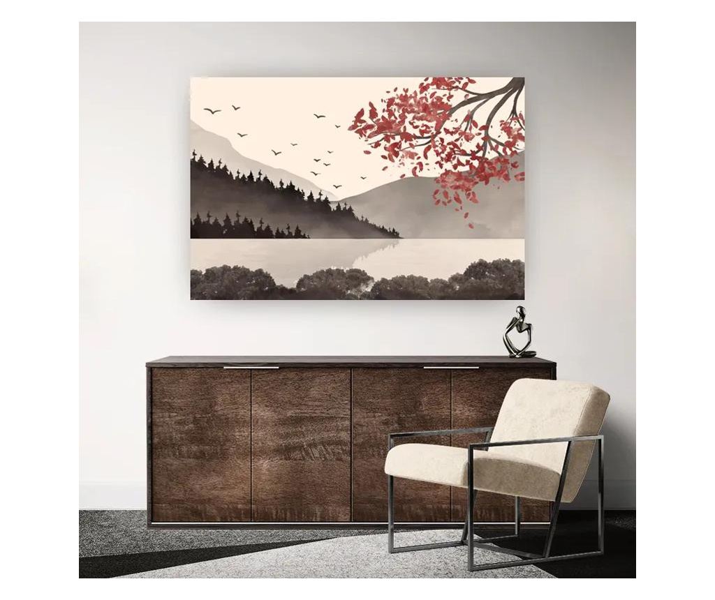 Vászonkép, Red Tree Lake, 80x120 cm - 2