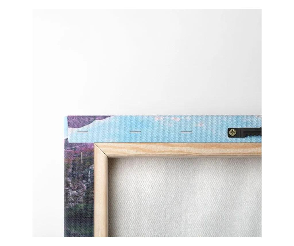 Vászonkép, Retro Vaporwave Lake, 50x100 cm - 3