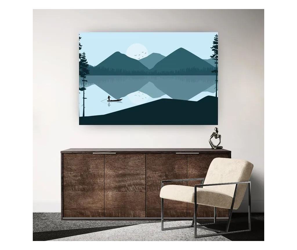 Vászonkép, Serenelakeviewatdusk, 90x140 cm - 2