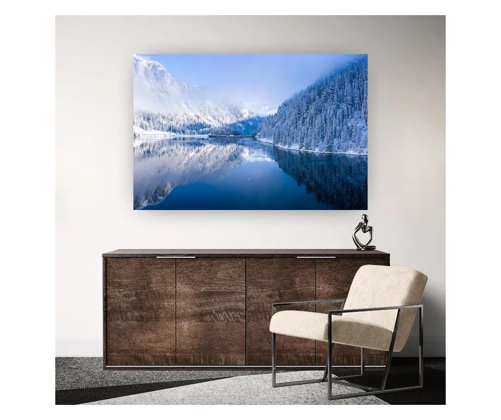 Vászonkép, Snowy Mountains Lake, 90x140 cm - 2