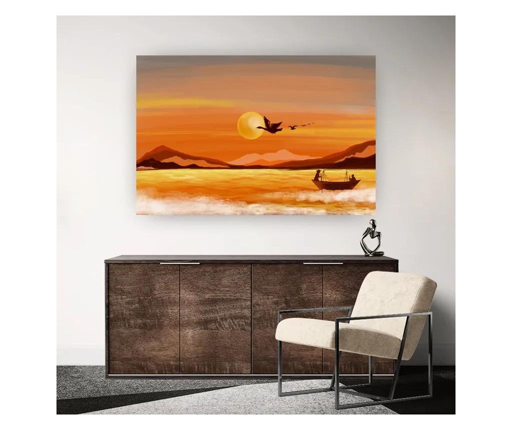 Vászonkép, Sunset Bird Lake, 80x120 cm - 2