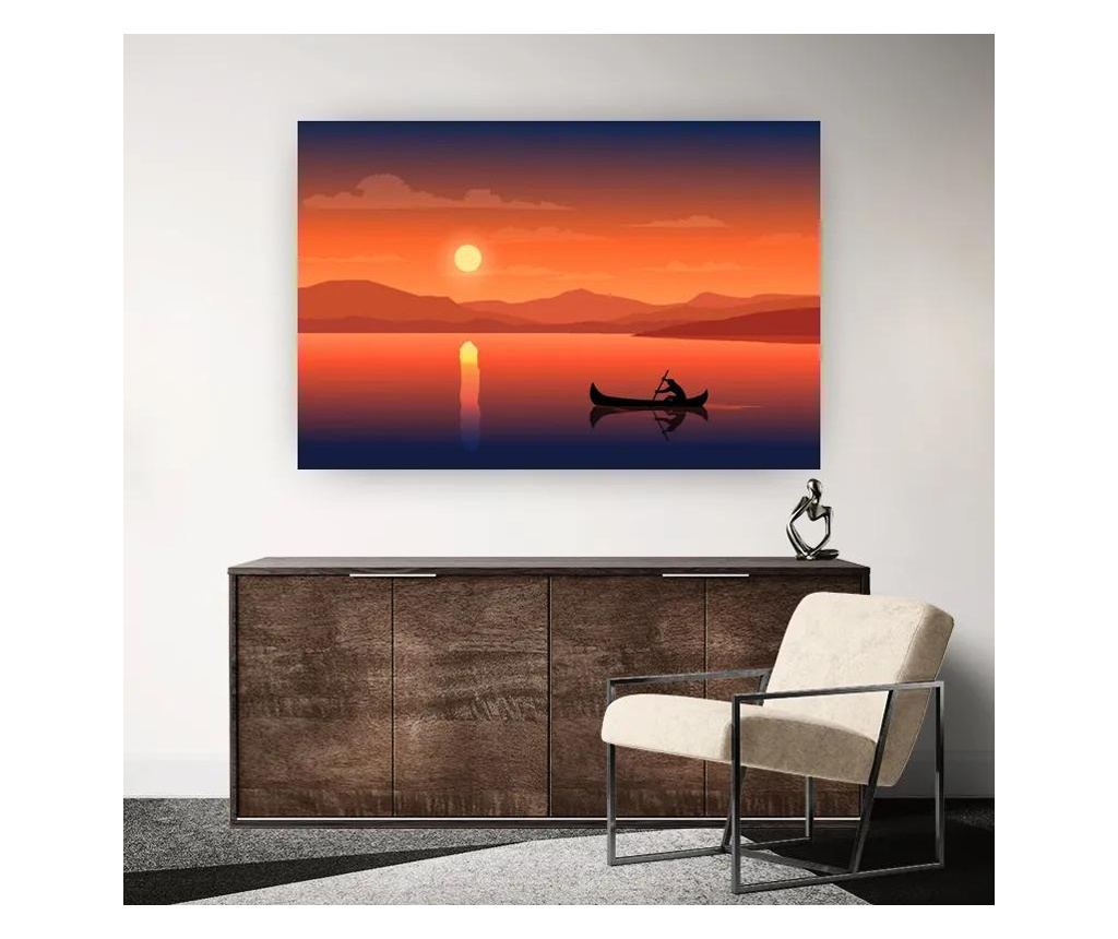 Vászonkép, Sunset Boat View, 20x30 cm - 2