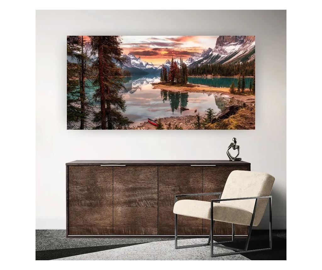 Vászonkép, Sunset Lake View, 80x160 cm - 2