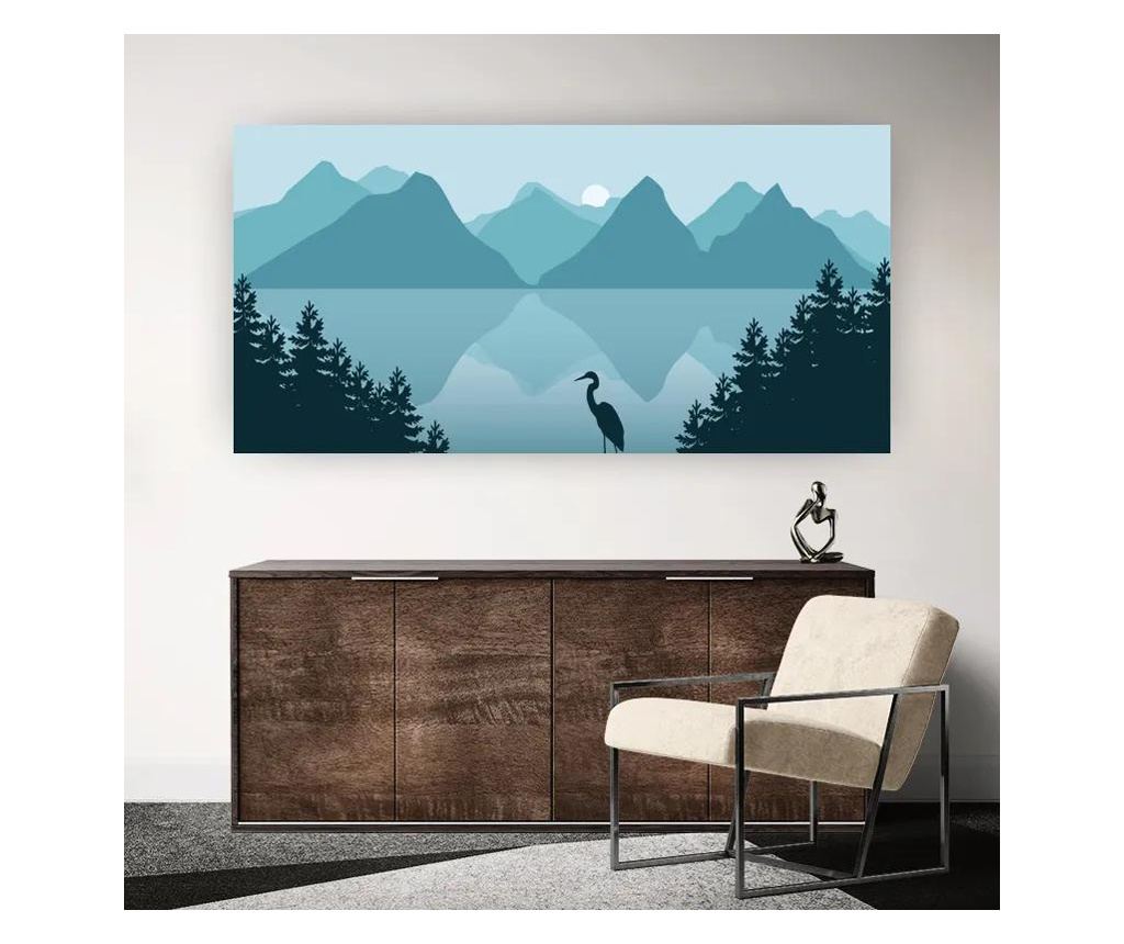 Vászonkép, Viewoflakeandmountains, 60x120 cm - 2