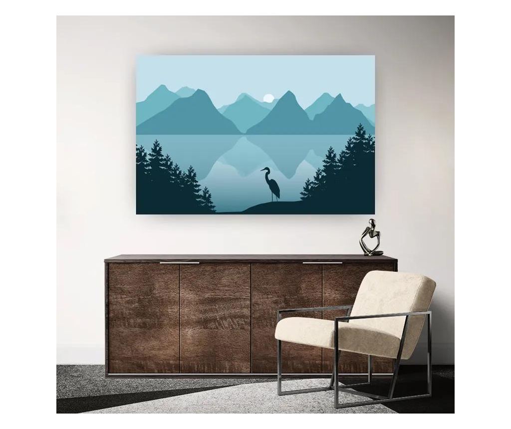 Vászonkép, Viewoflakeandmountains, 40x60 cm - 2