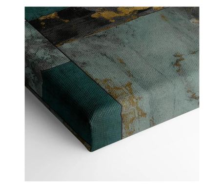 Vászonkép, Golden Green Painting, 80x160 cm