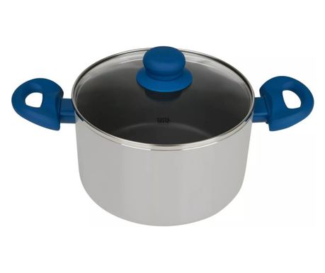 Тенджера Tasty 678538, 16 см, 1.5 л, Система за дозиране на олио, Алуминий, Незалепващо покритие, Син