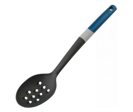 Лъжица за сервиране с ренде Tasty 678063, Мека дръжка, 34 см, Пластмаса, Син