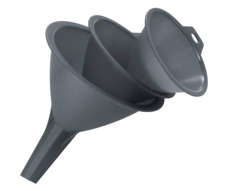 Σετ Χωνιά Fackelmann 3 τεμ. 42700, 8, 9, 11 cm, Κρεμαστό Άγκιστρο, Γκρι