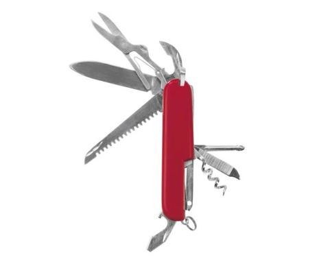 Мултифункционално джобно ножче Fackelmann Nirosta 48194, 9 см, 10 функции, Неръждаема стомана, Червен